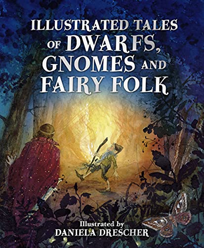 Book cover showing a cloaked figure watching a gnome in a dark, glowing forest.