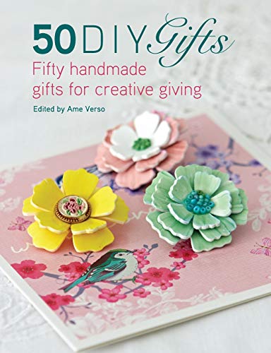 Book cover with colorful handmade flower decorations and a small bird.