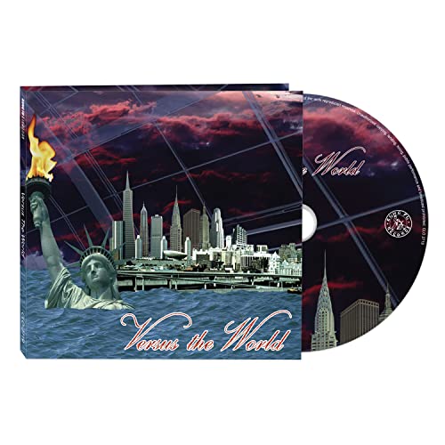 CD case for “Versus The World” album, likely featuring band imagery.