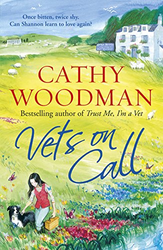 Book cover: "Vets on Call" by Cathy Woodman, woman with a dog.