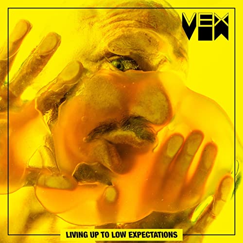 Yellow album cover featuring a distorted face and band logo "VEX".