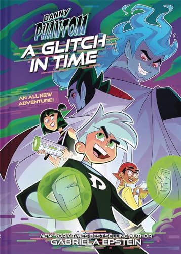 “Danny Phantom: A Glitch in Time” book cover featuring cartoon characters.