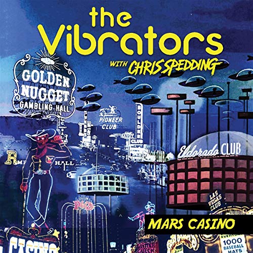 "Album cover art with cartoon cityscape, UFOs, and yellow title text."