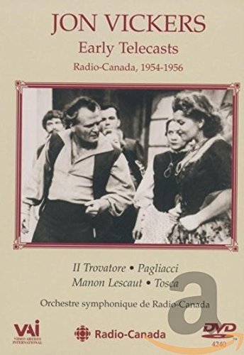 DVD cover for "Jon Vickers: Early Telecasts" featuring opera singers.