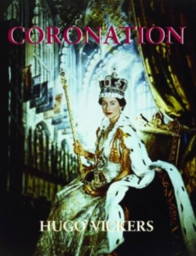 Queen Elizabeth II in coronation robes, holding a scepter and orb.