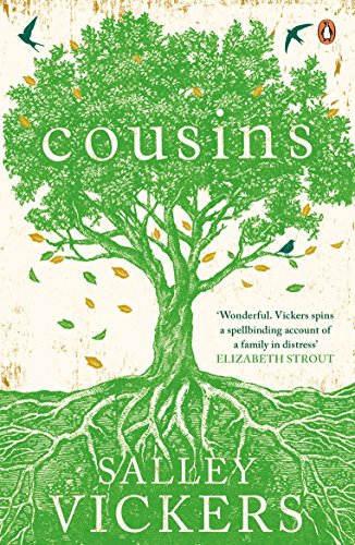 Book cover for "Cousins" by Salley Vickers, featuring a green tree illustration.