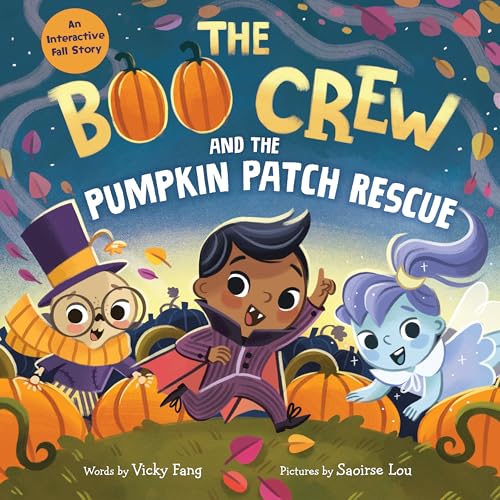 Book cover: children dressed as Halloween monsters in a pumpkin patch.