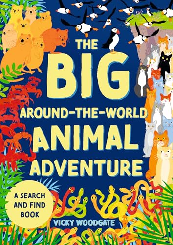 Book cover with colorful illustrations of various animals—lions, puffins, crabs, snakes, cats.