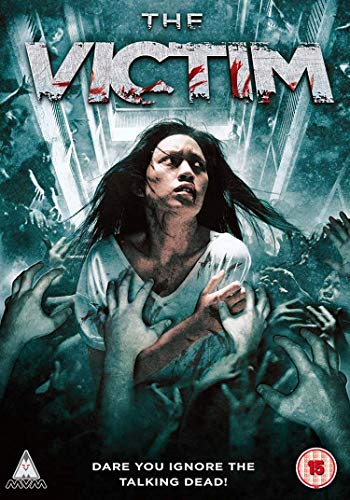 DVD cover for "The Victim" featuring a distressed woman and reaching hands.