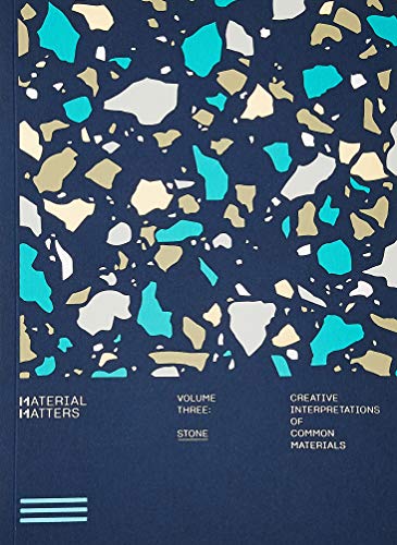 Book cover with dark blue background and a terrazzo pattern of teal, beige, and white.