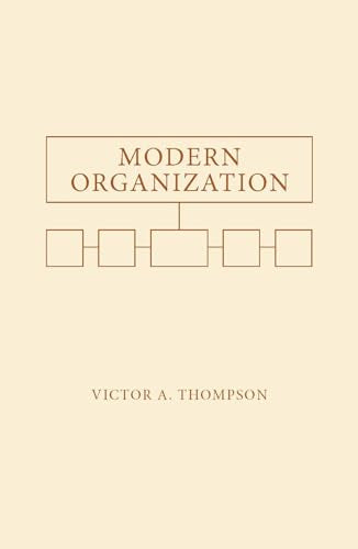 Book cover for "Modern Organization" with a hierarchical diagram.