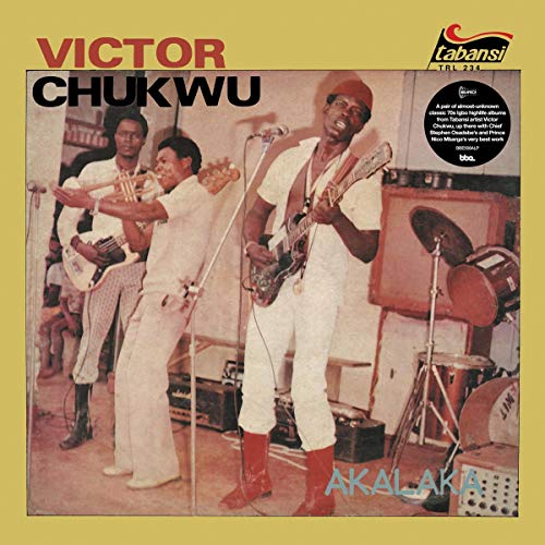 "Victor Chukwu CD compilation cover featuring two album artworks with musicians and fantastical scenes."