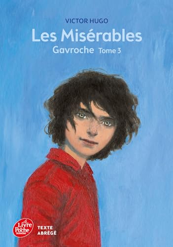 Book cover: portrait of a young boy, Gavroche, from Les Misérables.