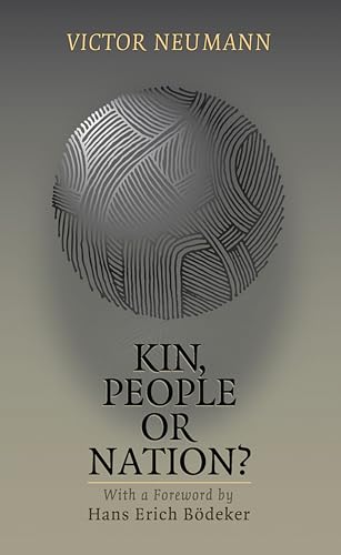 Book cover: "Kin, People or Nation?" with abstract woven circle design.
