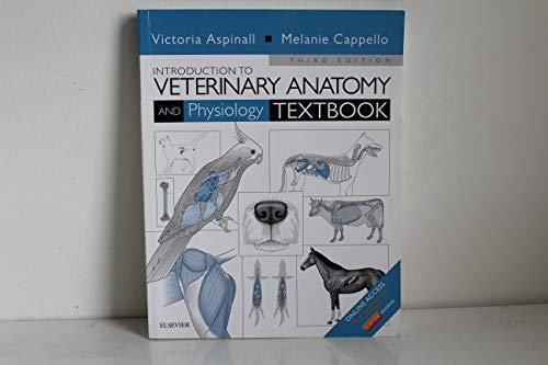 Veterinary anatomy and physiology textbook cover with animal illustrations.