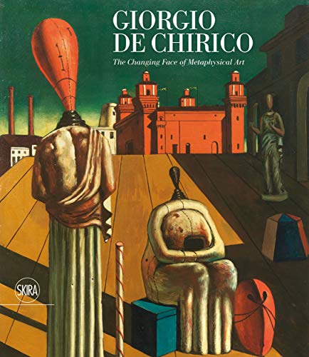 Surreal painting of figures and architecture in a dreamlike, Italian landscape.