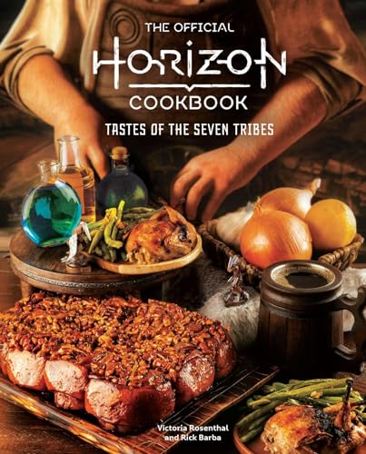 “Horizon Cookbook” cover with food, bottles, and a person’s hand.
