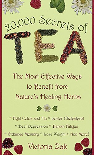 Book cover: "20,000 Secrets of Tea" with tea leaves and berries.