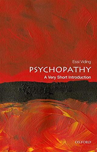 Book cover: "Psychopathy" by Essi Viding, with red and black abstract art.