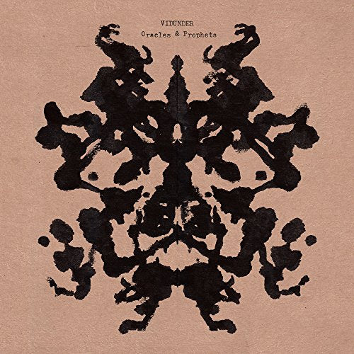 CD cover with a symmetrical, black inkblot-style design on a tan background.