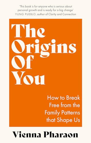Book cover with white text on an orange background titled The Origins of You.