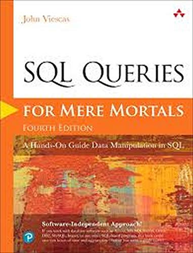 Book cover: "SQL Queries for Mere Mortals," fourth edition, orange and white.