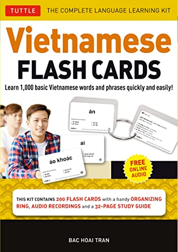 Cover of Vietnamese Flash Cards kit with sample cards and a man's photo.