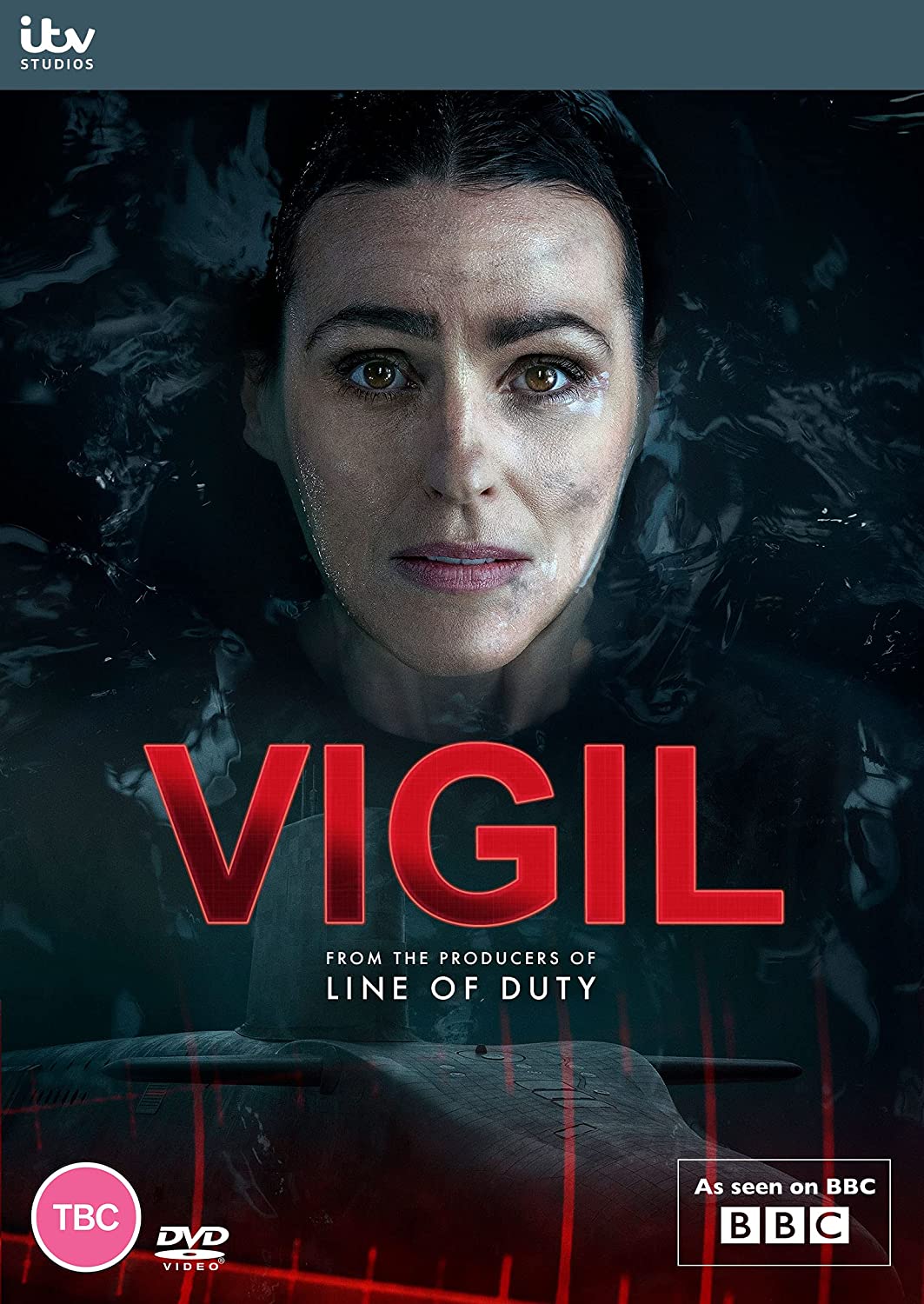 DVD cover for "Vigil" with a woman's face and red title text.