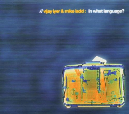 "CD case with yellow and blue design, on a blue background."
