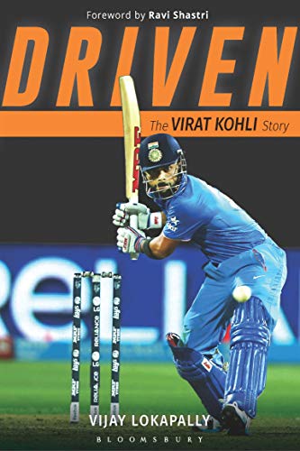 Book cover featuring cricketer Virat Kohli in batting stance, blue uniform.
