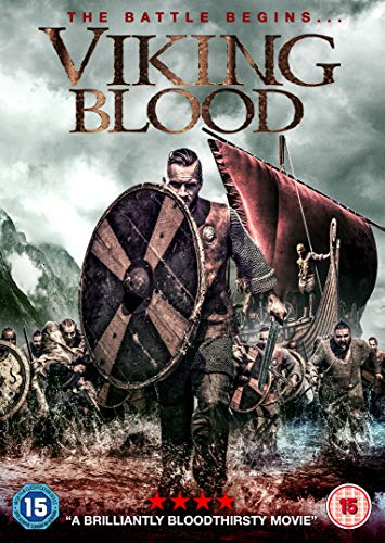 DVD cover for "Viking Blood" featuring a Viking warrior with shield and sword.