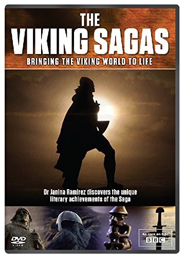 DVD cover for "The Viking Sagas" featuring a silhouetted Viking figure.
