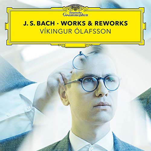 CD cover featuring pianist Víkingur Ólafsson and abstract portraiture.