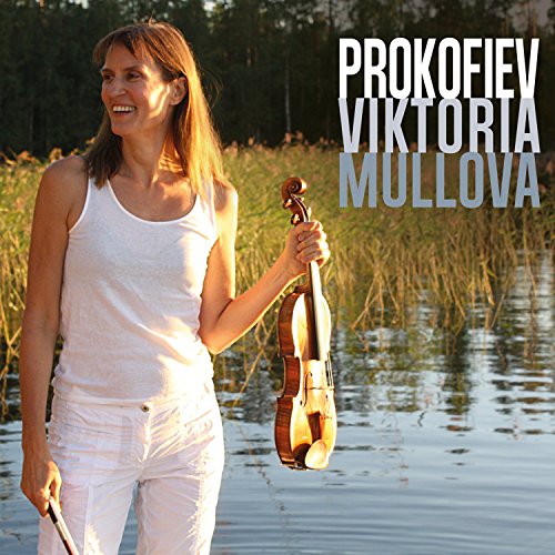 Viktoria Mullova holding a violin, album cover for Prokofiev recordings.