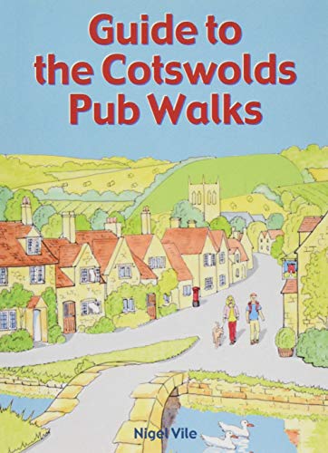 Book cover: "Guide to the Cotswolds Pub Walks" with village illustration.