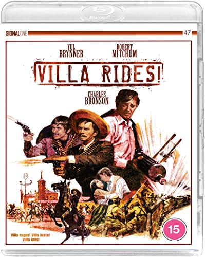 Villa Rides!" Blu-ray case featuring Yul Brynner, Robert Mitchum, and Charles Bronson.