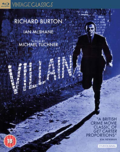 Blu-ray cover for the film Villain showing a man walking against a brick wall.