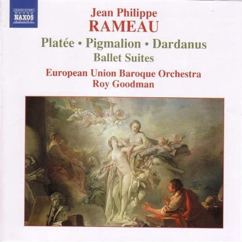 CD cover featuring Rameau ballet suites text above a classical painting of mythological figures.
