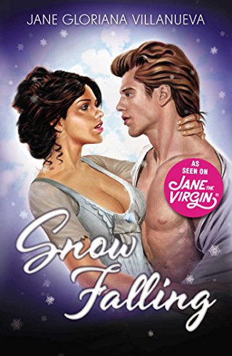 Book cover: Couple embracing, snowy background, title “Snow Falling.”