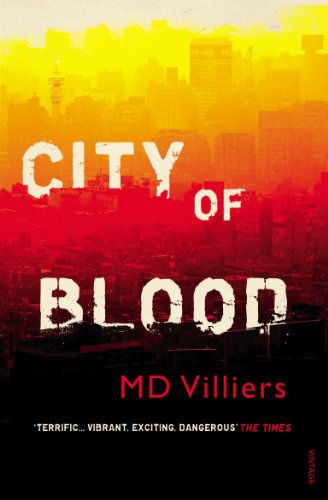 Book cover: "City of Blood" with a red and yellow cityscape.