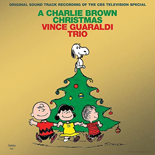 “A Charlie Brown Christmas” vinyl album cover with Snoopy and the Peanuts gang.