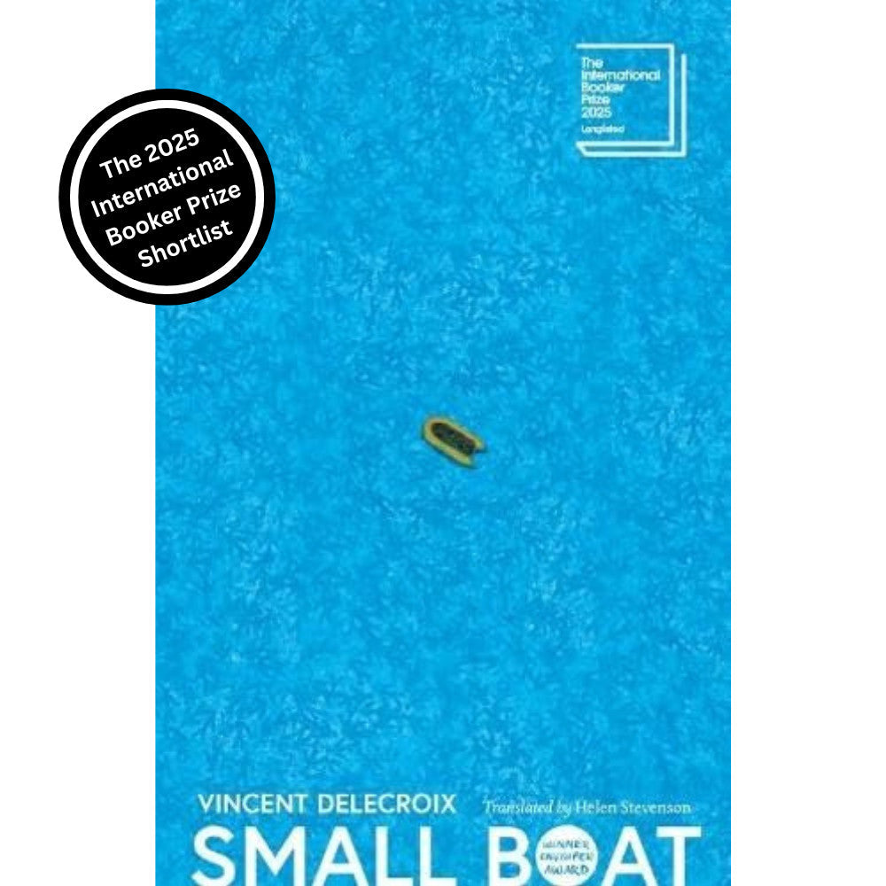 Blue book cover with text "Small Boat" and a yellow boat graphic.