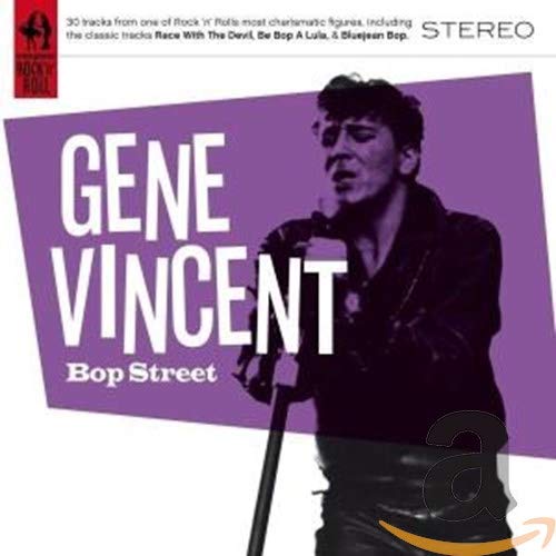 CD cover for Gene Vincent’s “Bop Street” featuring a portrait of the artist.