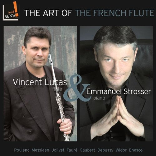 CD cover featuring portraits of flutist Vincent Lucas and pianist Emmanuel Strosser.