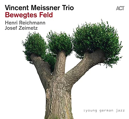CD cover for Vincent Meissner Trio’s “Bewegtes Feld” featuring a tree.