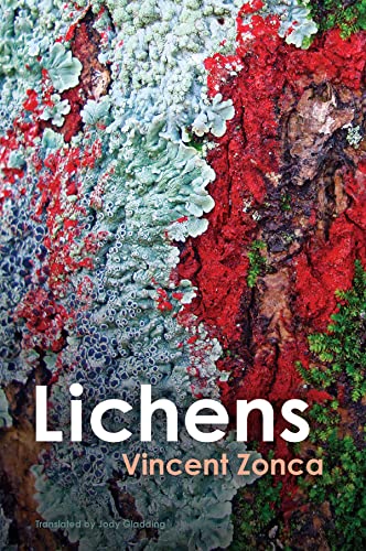 Book cover featuring colorful lichens growing on tree bark.
