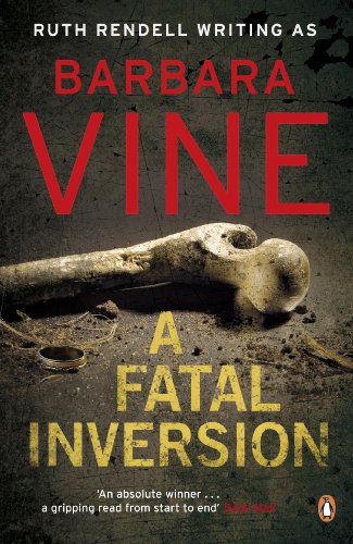 Book cover: “A Fatal Inversion” by Barbara Vine, featuring a bone.
