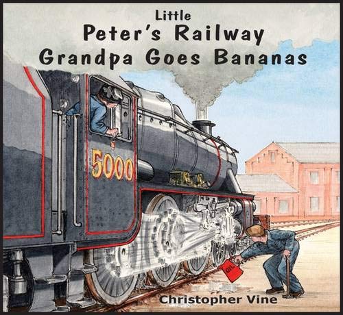 Vintage-style illustration of a steam train and railway worker.