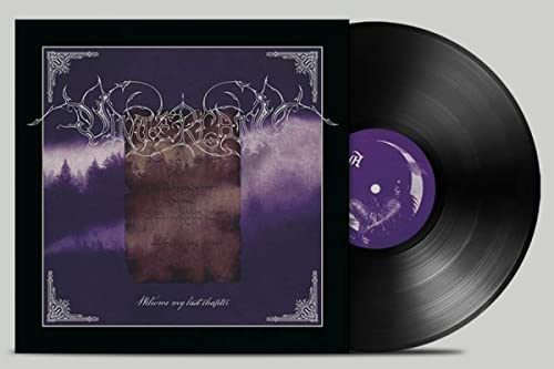 Black vinyl record with purple album cover featuring ornate, dark artwork.