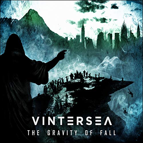 Album cover: dark fantasy landscape with a hooded figure and city.